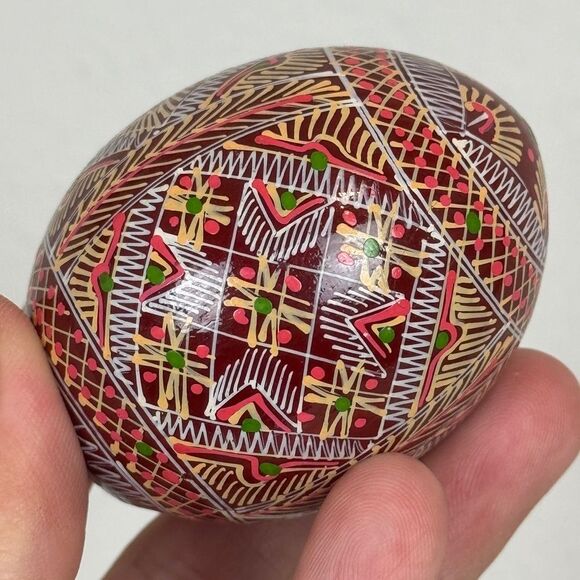 Handcrafted Ukrainian Pysanka Hand-painted Decorative Artisan Easter Egg - Picture 1 of 7